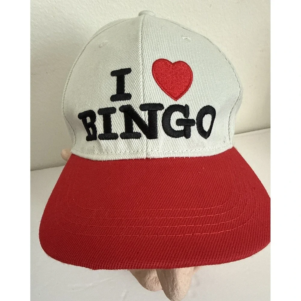 Old Man Adult Latex Full Face Mask " I ❤️Bingo"  Hat Creepy Face With Ball Cap - Picture 10 of 11